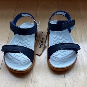 Native Kids Sandals - Navy and Light Blue